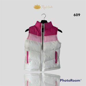 CLIMATE concepts, girl's vest, White and pink color, Size L( 10/12)